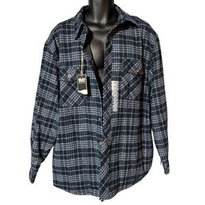 Levi Strauss & Co Blue Workwear Quilted Insulated Lined Flannel Shirt Jacket Men